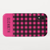 Coques Case-Mate iPhone Nom de la carte noire rose chaud (Dos (Horizontal))