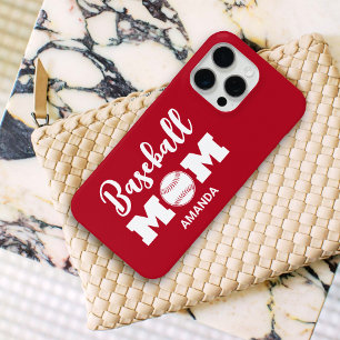 Coque iPhone 15 Pro Max Nom de la maman de baseball personnalisée