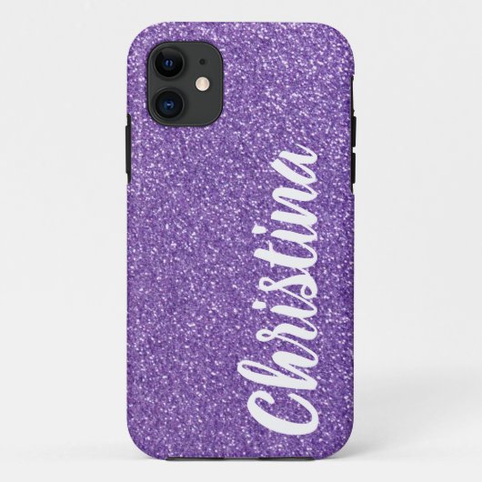 Coques Case-Mate iPhone Nom de la Parties scintillant violet de la fille P (Dos)