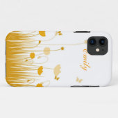 Coques Case-Mate iPhone Nom de la prairie de pavots orange et blancs (Dos (Horizontal))