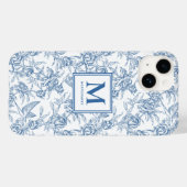 Coques Case-Mate iPhone Nom de la toile française bleue (Verso (horizontal))