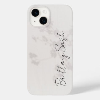 Coque Pour iPhone 14 Nom de monogramme blanc minimaliste moderne et élé