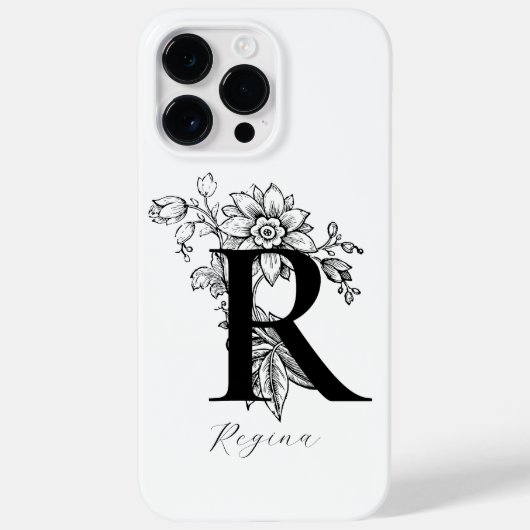 Coques Case-Mate iPhone Nom de monogramme de lettre R botanique   (Verso)