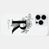 Coques Case-Mate iPhone Nom de monogramme de lettre R botanique   (Verso (horizontal))