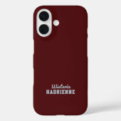 Coques Case-Mate iPhone Nom de monogramme de sport bleu burgundy foncé mod (Verso)