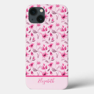 Case-Mate iPhone Case Nom de monogramme écriture rose floral élégant ten