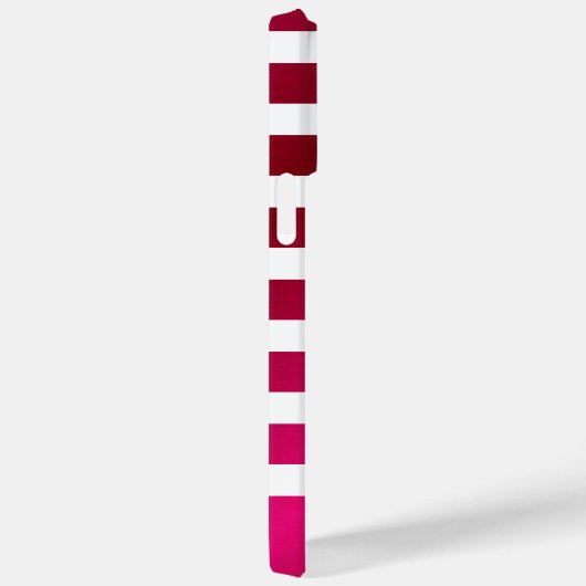 Coques Case-Mate iPhone Nom de monogramme élégant Grilles roses et blanche (Verso / Droite)