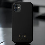 Case-Mate iPhone Case Nom de monogramme minimaliste en or noir classique<br><div class="desc">Élevez votre smartphone avec notre coque iphone de nom Monogramme minimaliste moderne classique élégant. Ce coque méticuleusement conçu allie élégance intemporelle et minimalisme contemporain. Conçu à la perfection, il protège non seulement votre appareil, mais ajoute également une touche de style personnalisé. Les options de personnalisation de monogramme et de nom...</div>