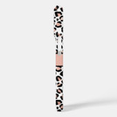 Coques Case-Mate iPhone Nom de monogramme Rose Gold Black Empreinte de léo (Verso / Gauche)