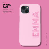 Coques Case-Mate iPhone Nom de monogramme rose rose moderne Gras