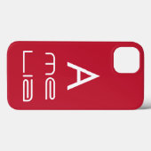 Coques Case-Mate iPhone Nom de monogramme rouge Personnalisé Moderne (Verso (horizontal))