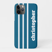 Coques Case-Mate iPhone Nom de monogramme simple moderne bleu piscine (Dos)
