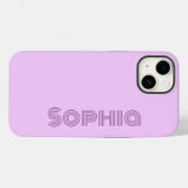 Coques Case-Mate iPhone Nom de monogramme simple rétro Lavande (Verso (horizontal))