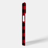 Coques Case-Mate iPhone Nom de motif carreaux rouge moderne (Verso / Droite)