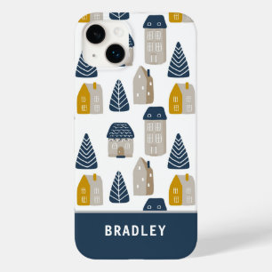 Coque Pour iPhone 14 Plus Nom de motif de maison minimaliste aquarelle moder