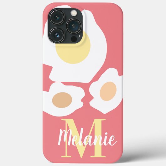 Coques Case-Mate iPhone Nom de motif d'œuf amusant rose (Verso)