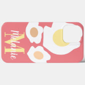 Coques Case-Mate iPhone Nom de motif d'œuf amusant rose (Verso (horizontal))