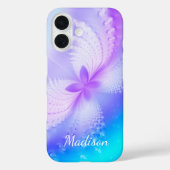 Coques Case-Mate iPhone Nom de papillon abstrait féminin violet moderne (Verso)