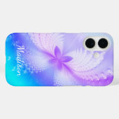 Coques Case-Mate iPhone Nom de papillon abstrait féminin violet moderne (Verso (horizontal))