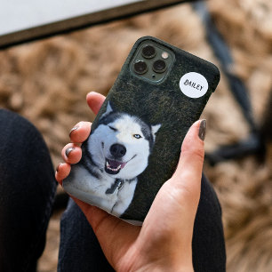 Coque Pour Pour iPhone 14 Pro Max Nom de photo de chien personnalisé monogramme chie