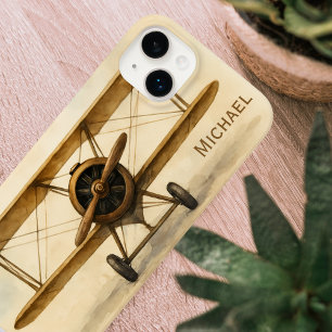 Coque Pour iPhone 14 Plus Nom de pilote d'avion vintage Fun Aviation Élégant
