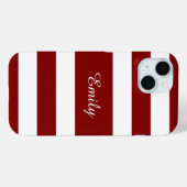 Coques Case-Mate iPhone Nom de rayures rouges modernes (Verso (horizontal))