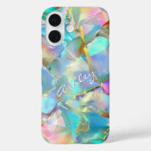 Coques Case-Mate iPhone Nom de script blanc sur fond opale (Verso)
