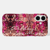 Coques Case-Mate iPhone Nom de script blanc sur la Parties scintillant (Verso (horizontal))
