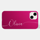 Coques Case-Mate iPhone Nom de script de calligraphie élégant blanc avec r (Verso (horizontal))