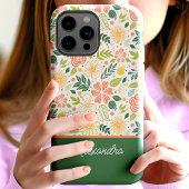 Coques Case-Mate iPhone Nom de script de motif floral botanique mignon
