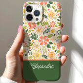 Coques Case-Mate iPhone Nom de script de motif floral botanique mignon