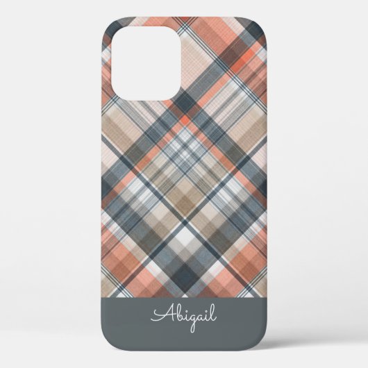 Coques Case-Mate iPhone Nom de script élégant à la carte grise (Verso)