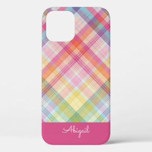 Case-Mate iPhone Case Nom de script élégant Pink Plaid