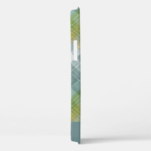 Coques Case-Mate iPhone Nom de script élégant turquoise Plaid (Verso / Droite)