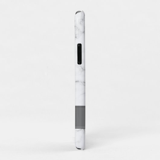 Coques Case-Mate iPhone Nom de script gris et Marbre blanc chic (Dos/Droite)