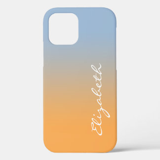 Case-Mate iPhone Case Nom de script manuscrit clair bleu orange dégradé