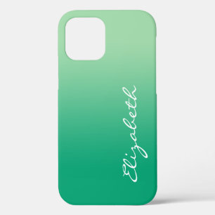 Case-Mate iPhone Case Nom de script manuscrit clair vert foncé dégradé