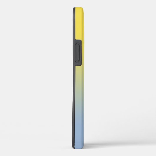 Coques Case-Mate iPhone Nom de script manuscrit Dégradé bleu clair jaune (Verso / Droite)