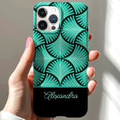 Coques Case-Mate iPhone Nom de script Palmiers Gatsby Rétro Noir et Sarcel
