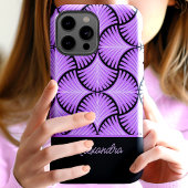 Coques Case-Mate iPhone Nom de script Palmiers Gatsby Rétro Noir Violet de