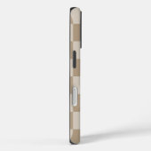 Coques Case-Mate iPhone Nom de script Taupe Beige Checkers (Verso / Droite)