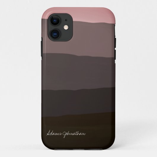 Coques Case-Mate iPhone Nom de signature dégradé rose noir or (Dos)