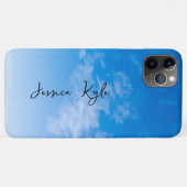 Coques Case-Mate iPhone Nom de typographie simple élégante du ciel bleu (Dos (Horizontal))