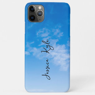 Case-Mate iPhone Case Nom de typographie simple élégante du ciel bleu