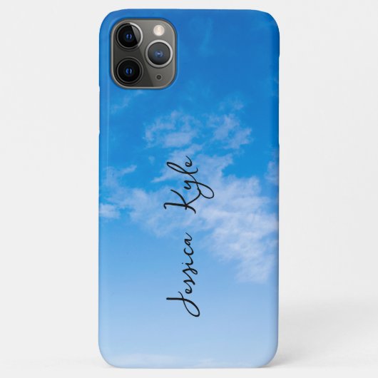 Coques Case-Mate iPhone Nom de typographie simple élégante du ciel bleu (Dos)