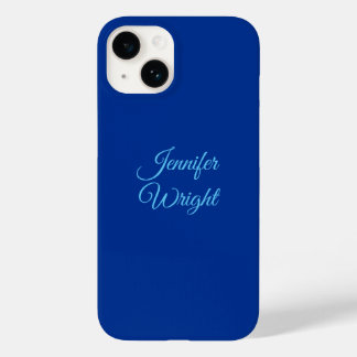 Coque Pour iPhone 14 Nom d'écriture classique Plain Air Force Bleu