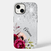 Coques Case-Mate iPhone Nom des fleurs bourguignonnes argentées (Verso)