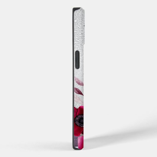 Coques Case-Mate iPhone Nom des fleurs bourguignonnes argentées (Verso / Droite)