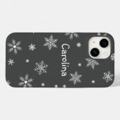 Coques Case-Mate iPhone nom des flocons blancs (Verso (horizontal))