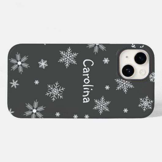 Coques Case-Mate iPhone nom des flocons blancs (Verso (horizontal))